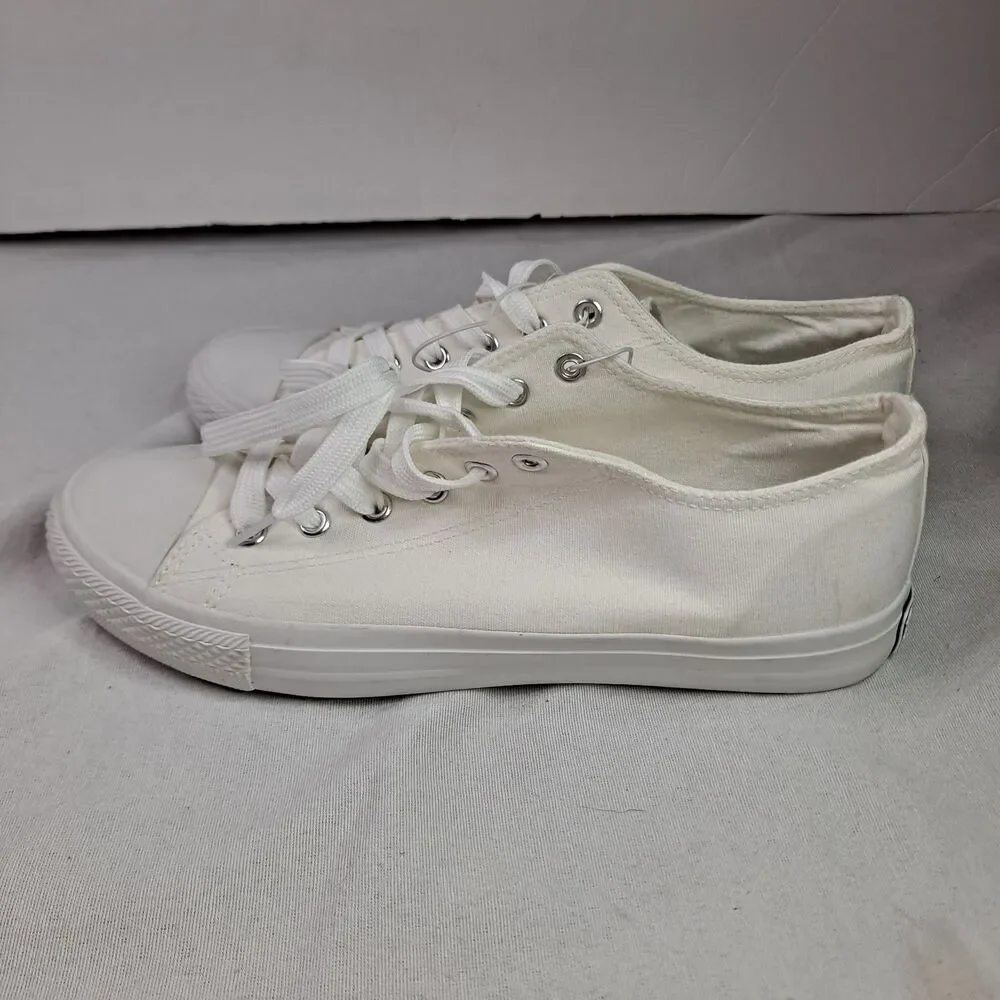 Mudd Ellie-11L Women's Canvas Sneakers Sz 9 White Canvas Lace-Up Low Top Cap Toe - Picture 5 of 11